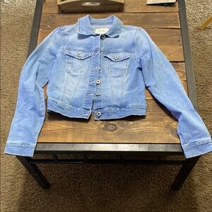 Jessica Simpson Blue Cropped Jean Jacket Denim